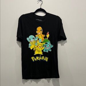 Pokemon Black Tee with Colorful Characters